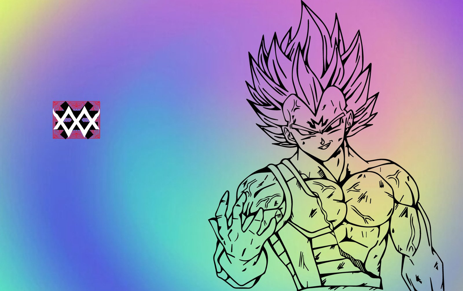 Anime Collection Card Vegeta rainbow