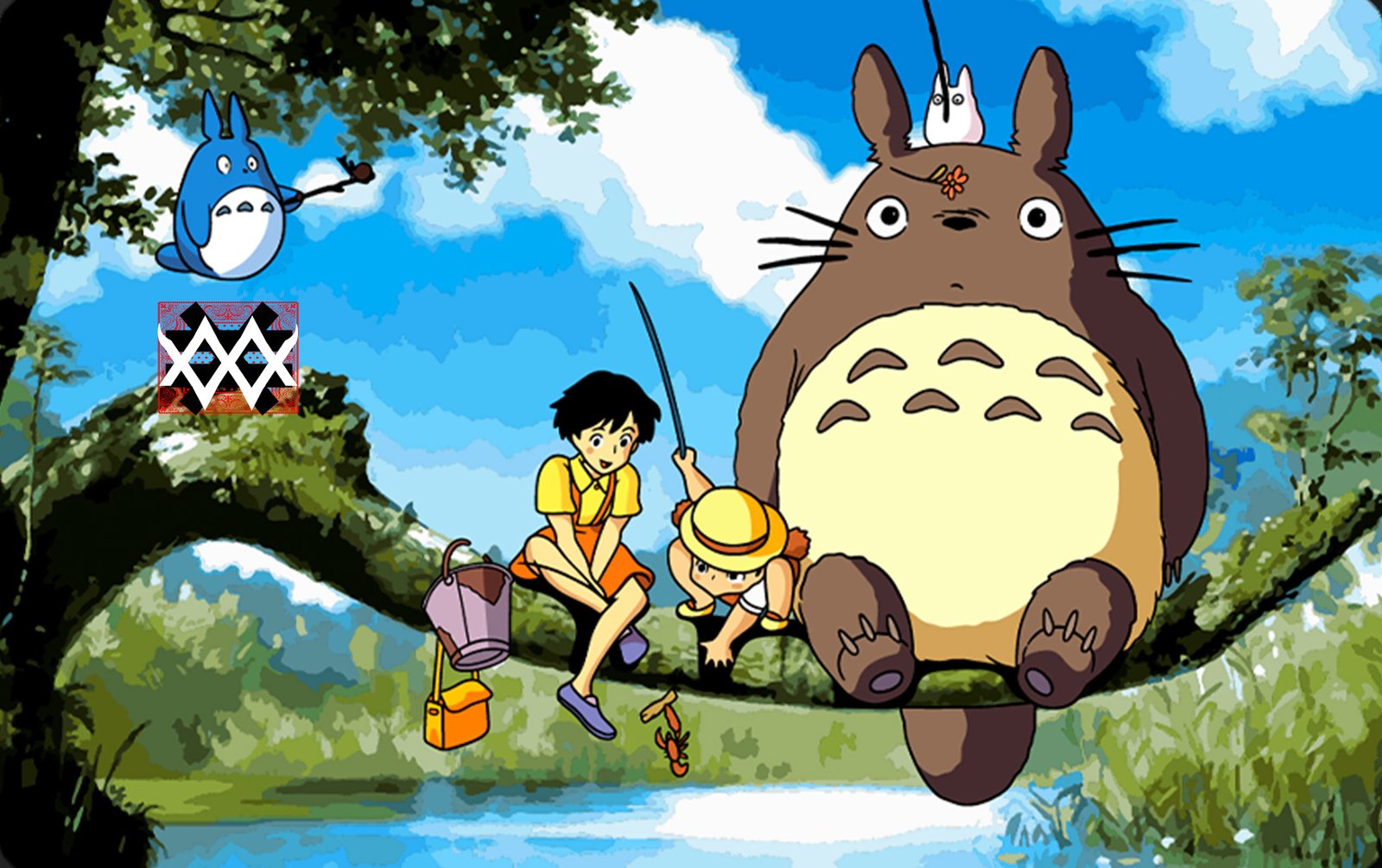 Color Fusion Card Fishing Totoro black