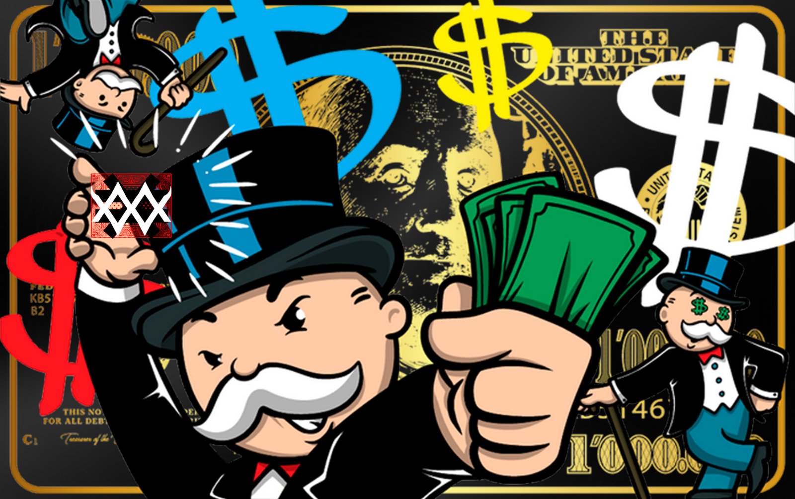 Color Fusion Card Monopoly Money Grab black