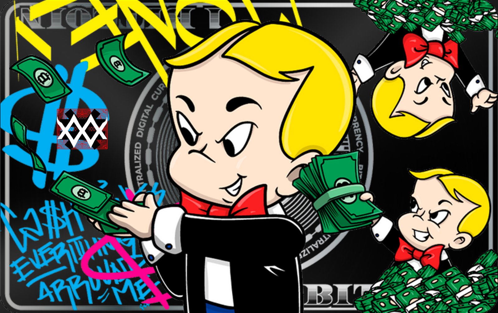 Color Fusion Card Richie Rich Make It Rain black