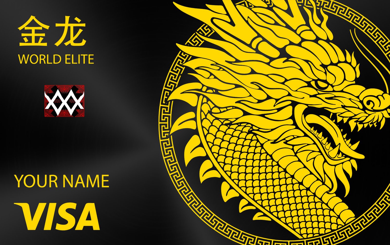 Fortune Card Golden Dragon blackgold