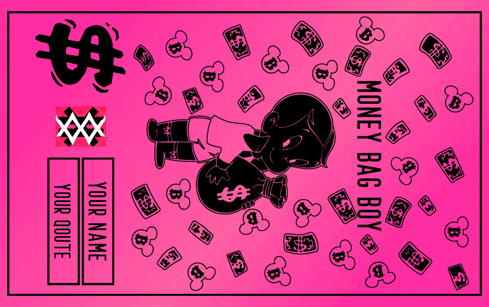 Fortune Card Money Boy pink