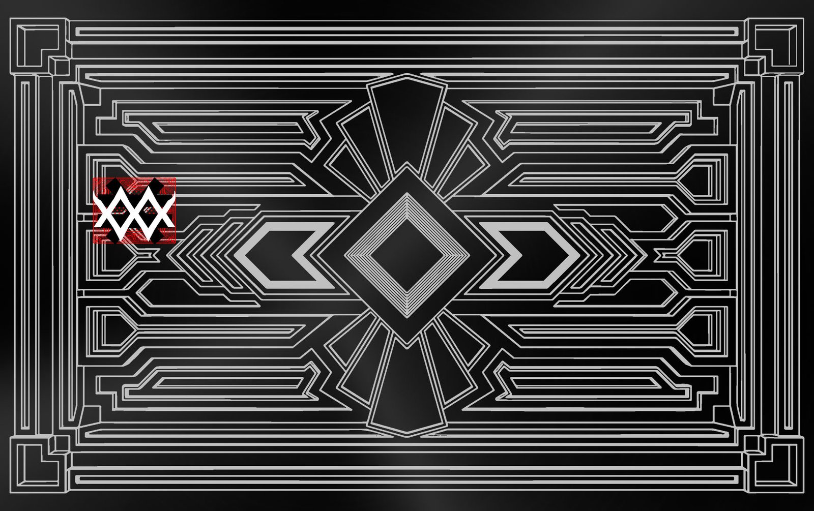 Pattern Card Deco Style black