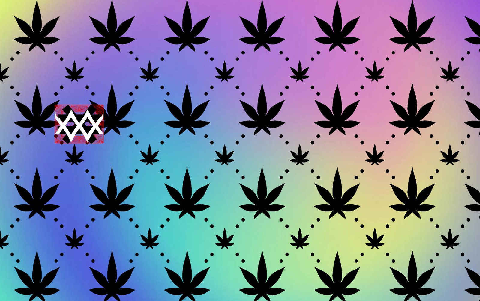 Pattern Card Ganja Waves rainbow