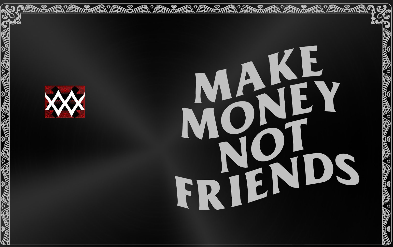 Quotes Card Make Money Not Friends black